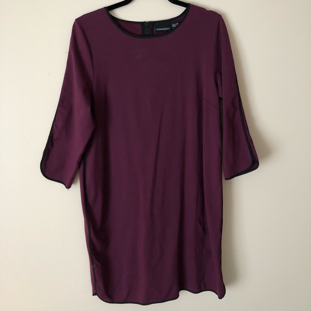 Cynthia Rowley 3/4 sleeve maroon dress